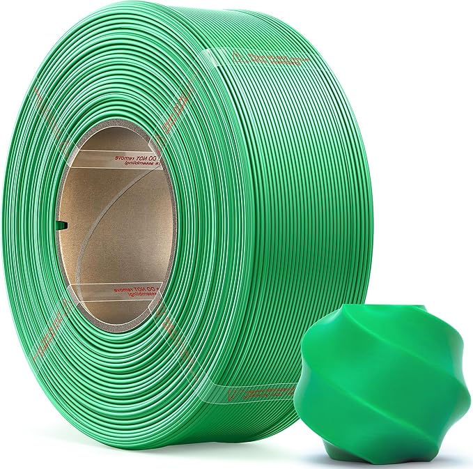 PLA Basic, Pre-Dried Refill Filament 1kg (2.2lbs) for Reusable Spools, 1.75mm Spool-Less 3D Printing Filament, Compatible with Bambu Lab 3D Printers – Green