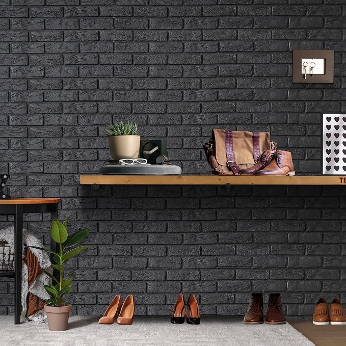 TEN49 Industrial Pipe Wood Wall Shelf - 60" Real Wooden Shelf w/ Special Walnut Color & 1.8" Extra Thickness - Modern Interior Decor Floating Shelves - Rustic Farmhouse Style Bookshelf - Set of 2