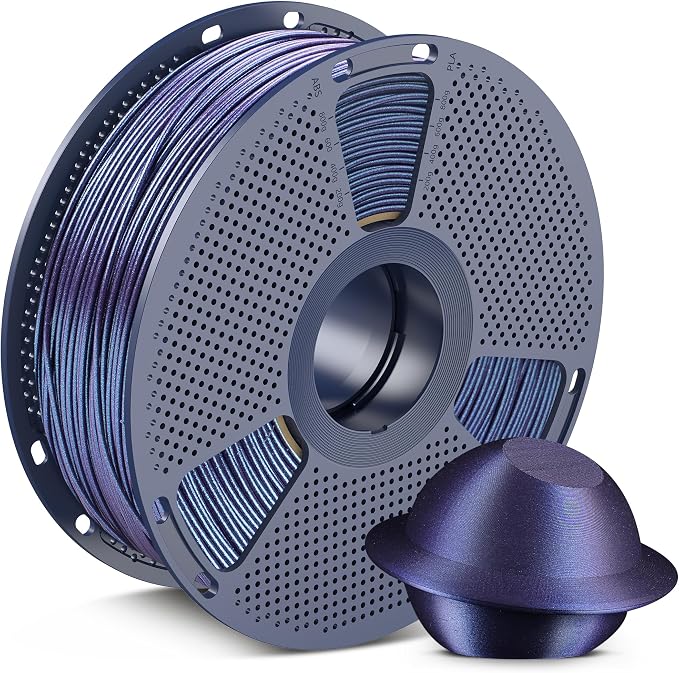 SUNLU Galaxy PLA 3D Printer Filament, Sparkling and Dazzling PLA Filament 1.75mm, Neatly Wound 3D Filament, Colorful Black, Dimensional Accuracy +/-0.02mm, 1KG Spool.(PLA Stardust Purple)
