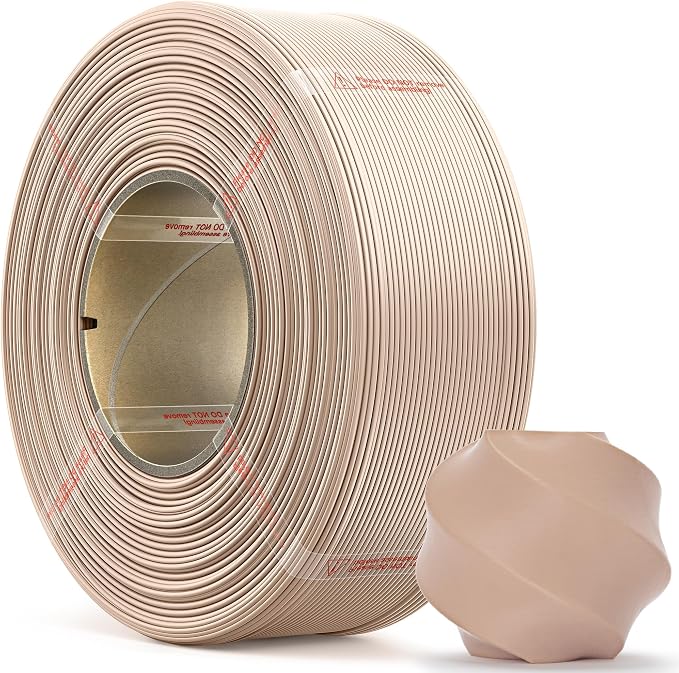 PLA Basic, Pre-Dried Refill Filament 1kg (2.2lbs) for Reusable Spools, 1.75mm Spool-Less 3D Printing Filament, Compatible with Bambu Lab 3D Printers – Beige