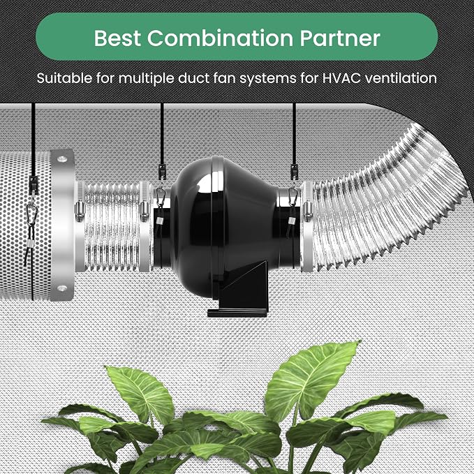 Flexible 14-Inch Aluminum Ducting, Dryer Vent Hose, Heavy-Duty Three-Layer Protection, 25-Feet Long for Heating Cooling Ventilation & Exhaust, Silver