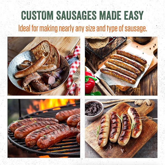 LEM Products MightyBite 5 lb Sausage Stuffer, Professional Design, Stainless Steel, Includes Clamps & Stuffing Tubes, Removable Cylinder, Air-Release Piston, Meat Stuffer Machine for Home Use