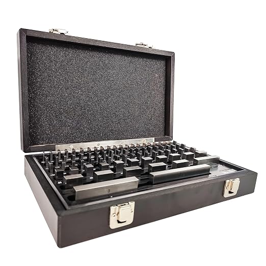 HFS(R) Gauge Block Set Grade Economy Gage Precision Calibration Tool for Dimensional Metrology Alloy Tool Steel Certified and Serialized 81PCS 0.1001" to 4"