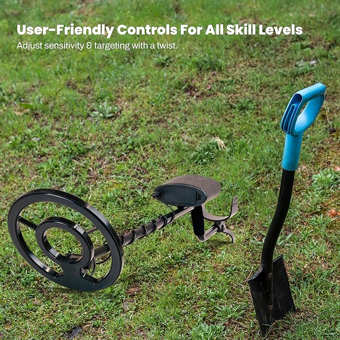 Bounty Hunter Tracker IV Metal Detector for Adults & Kids – Gold & Silver Finder with Waterproof 8" Coil, 3 Detection Modes, Easy to Use, Lightweight, Includes Digger & Pouch – Made in USA