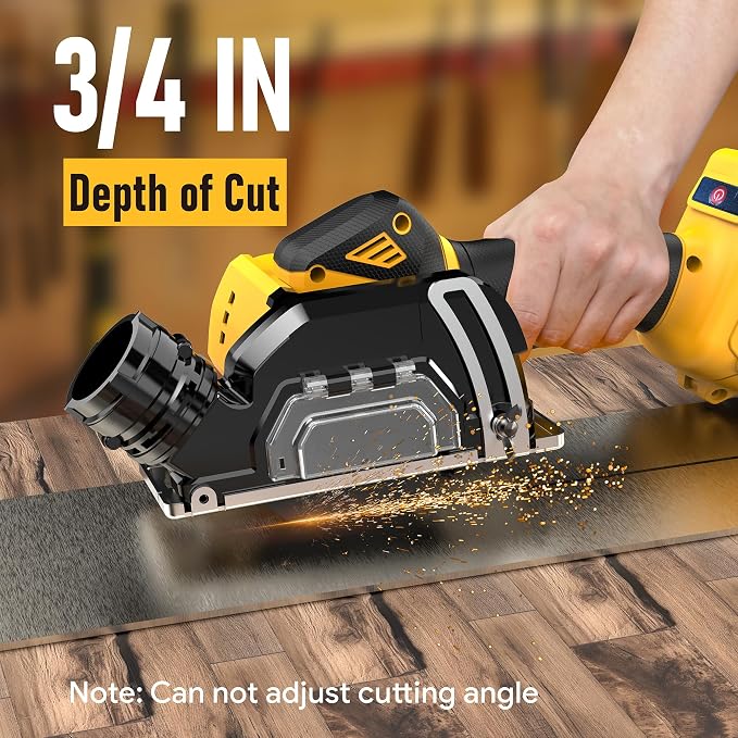 Cordless Cut Off Tool Compatible With DeWalt 20V MAX Battery(NO Battery) 3" Brushless Mini Circular Saw with Blades,19000RPM,Removable Dust Cover for Metal/Wood/Tile/Plastic | 3" Brushless Mini Cordless Cut Off Tool with Blades,19000RPM,Removable Dust ...