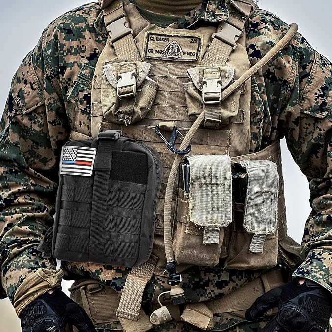 IFAK Trauma Kit with Tourniquet, Israeli Bandage, Splint, Tactical First Aid Kit for Car, Camping, Hiking and Travel with Molle Bag (78 Pack)