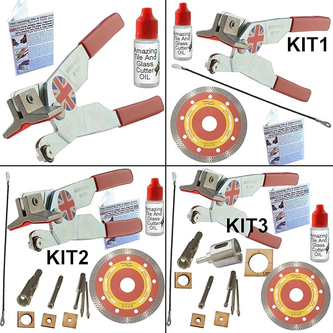 Ceramic Tile Cutter - Hand Held Ceramic Tile Cutter, Tool Cut Curves & Straight Lines, Cut around Toilet, Replaceable Carbide Wheel, Made in UK With Step By Step Instructions, Oil and Online Videos