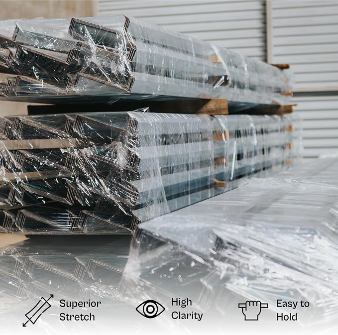 PSBM Mini Plastic Stretch Wrap Film with Handles 3"x1000' 80 Gauge 18 Rolls | Extended Core Handles, Heavy Duty Upto 500% Strength Plastic Shrink Film for Moving, Packing, Shipping & Industrial Packaging