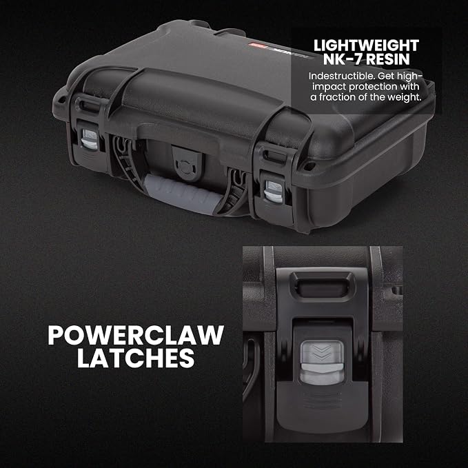 NANUK Hard Case with Custom Foam Insert for Glock, IP67 Waterproof & Crushproof, Rugged Construction for Ultimate Protection, Made in Canada