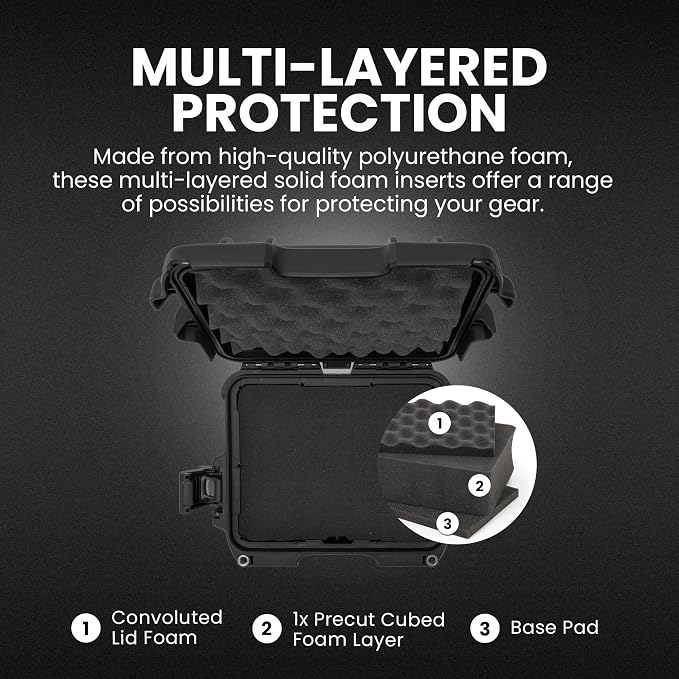 NANUK 905 Hard Case with Foam – IP67 Waterproof Hard Case, Protective Hard-Shell Box for Camera, Drone & Gear – Impact-Resistant, Dustproof, Travel-ready, 12.5” x 10.1” x 6”, Made in Canada – Black