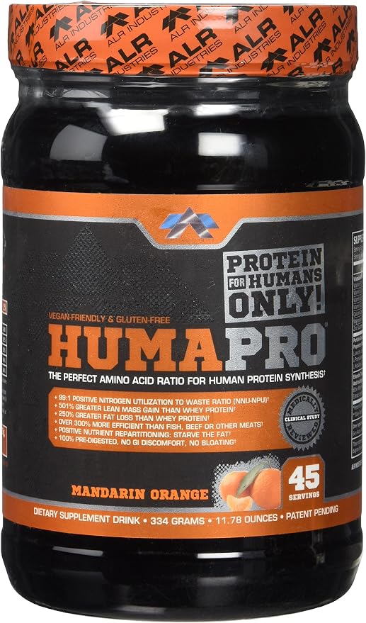 ALR Industries HumaPro Essential Amino Acid Formula | EAA Protein Supplement | Supports Muscle Recovery & Performance | Vegan, Gluten Free | | 45 Servings (Mandarin Orange)
