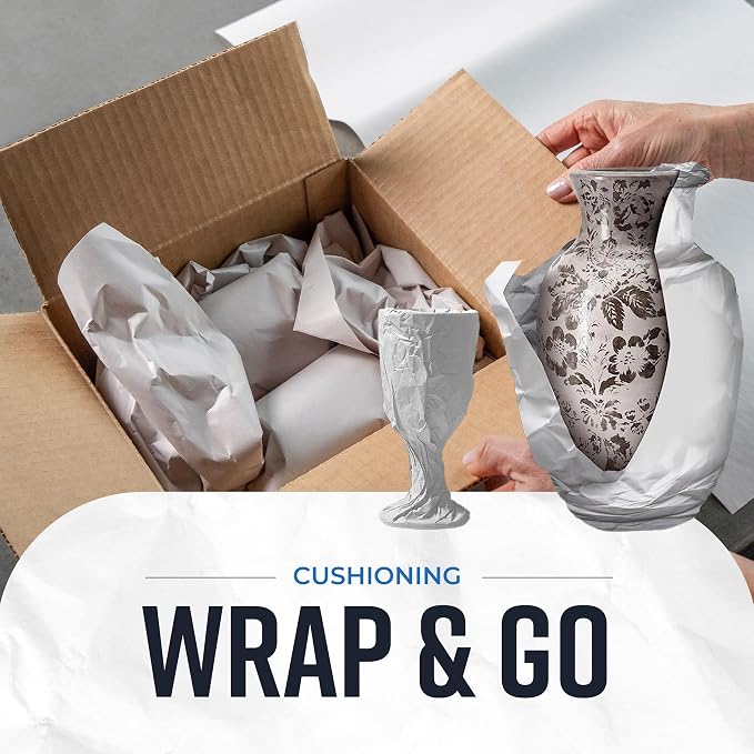 Packing Paper Sheets for Moving | 480 Sheets | 27" x 17" | 15lb | Made in USA | Newsprint Paper | Must Have in Your Moving Supplies