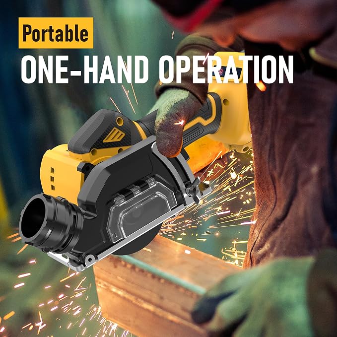 Cordless Cut Off Tool Compatible With DeWalt 20V MAX Battery(NO Battery) 3" Brushless Mini Circular Saw with Blades,19000RPM,Removable Dust Cover for Metal/Wood/Tile/Plastic | 3" Brushless Mini Cordless Cut Off Tool with Blades,19000RPM,Removable Dust ...