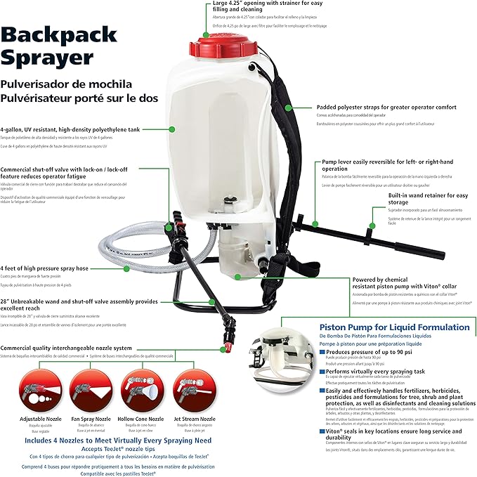 SOLO 425 4-Gallon Professional Piston Backpack Sprayer, Wide Pressure Range up to 90 psi & Southern Ag Surfactant for Herbicides Non-Ionic, 16oz, 1 Pint