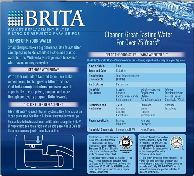 Brita On Tap Filtration system Replacement Filter, White