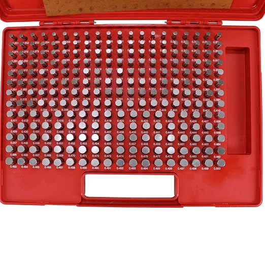 HFS(R) Pin Gage Set M2 Plus Steel Gauge with Storage Case for Carpenters and Home Improvement 250 PCS 0.251-0.500"