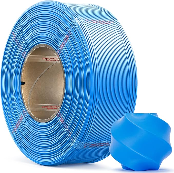 PLA Basic, Pre-Dried Refill Filament 1kg (2.2lbs) for Reusable Spools, 1.75mm Spool-Less 3D Printing Filament, Compatible with Bambu Lab 3D Printers – Cyan