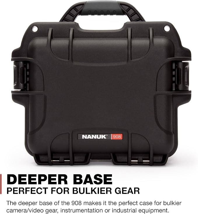 NANUK 908 Waterproof Hard Case with Padded Dividers - Black