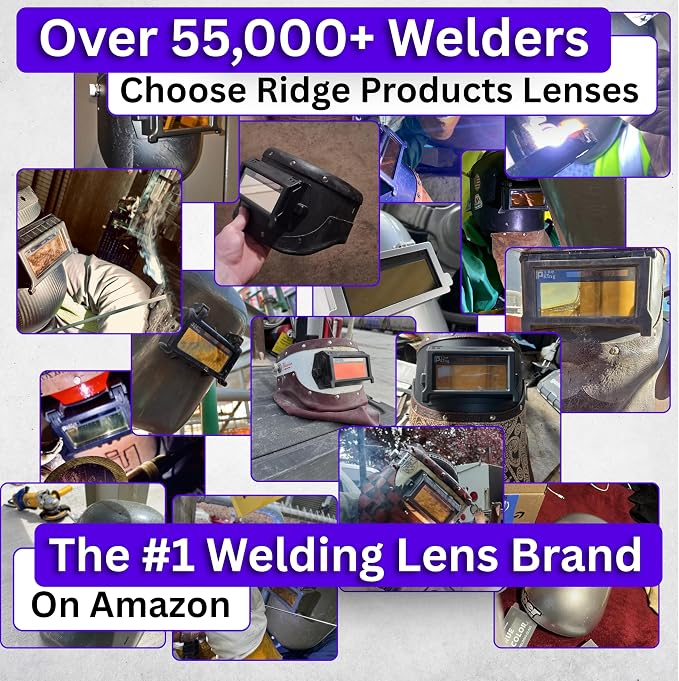 The Duke Single 1.0 | Shade 10 Red Auto Darkening Welding Lens | 2" x 4 1/4" x 0.2" | Darkens Automatically And Ultra Clear | Red Front - Green Weld View | Ridge Products Royal Series