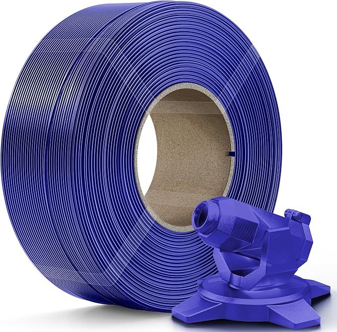 Creality PETG Filament Refill 1.75mm 3D Printer Filament, 1kg (2.2lb) Refilament for Bambu Lab Reusable Spool, Dimensional Accuracy ±0.03mm, Transparent Blue