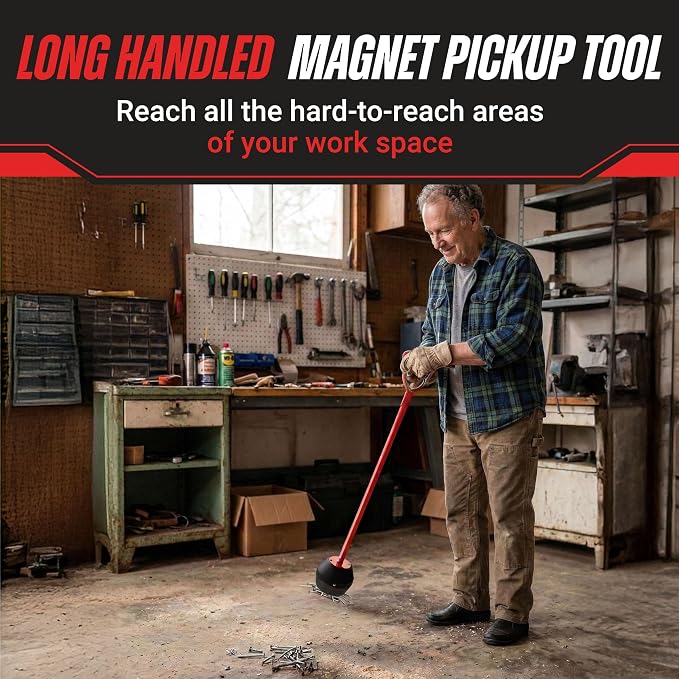 Stalwart 75-9990 Pull Magnetic Pickup Tool with Quick Release Handle, 4.5 Inch
