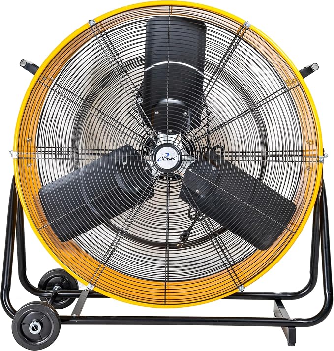 iLiving 30 Inches 12350 CFM Heavy Duty High Velocity Barrel Floor Drum Fan with DC Brushless Motor, Stepless Speed Adjustment for Workshop, Garage, Commercial or Industrial, UL Safety Listed