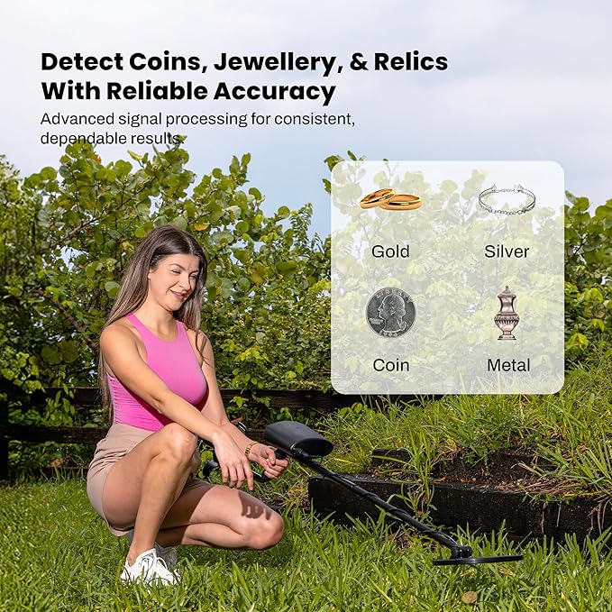 Bounty Hunter TK4 Tracker IV Metal Detector – All-Terrain Gold, Silver, Coin & Relic Finder with 8" Waterproof Coil, 3 Detection Modes – for Adults & Kids – Made in USA