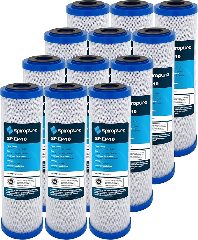 SpiroPure 10x2.5 Carbon Block Water Filter EP-10 155531-43 CB-25-1005 (12)