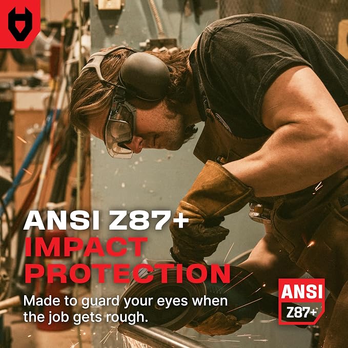 NoCry Clear Safety Goggles Over Glasses — for Men & Women With Gasket, UV380, Anti Fog Panoramic Vented Lenses — ANSI Z87.1 Eye Protection For Construction, Dust And Lab Goggles Adult