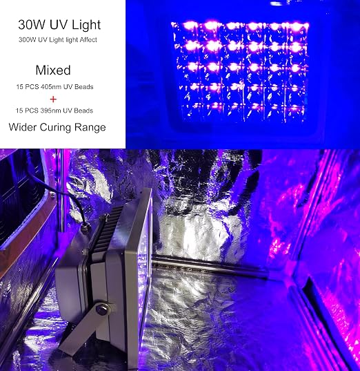 UV Light Box for DIY Icing Box Make Yellow/Oxidized Soles White Again or Making 3D Printer Curing Enclosure Big Curing Station with 395nm and 405nm UV Light
