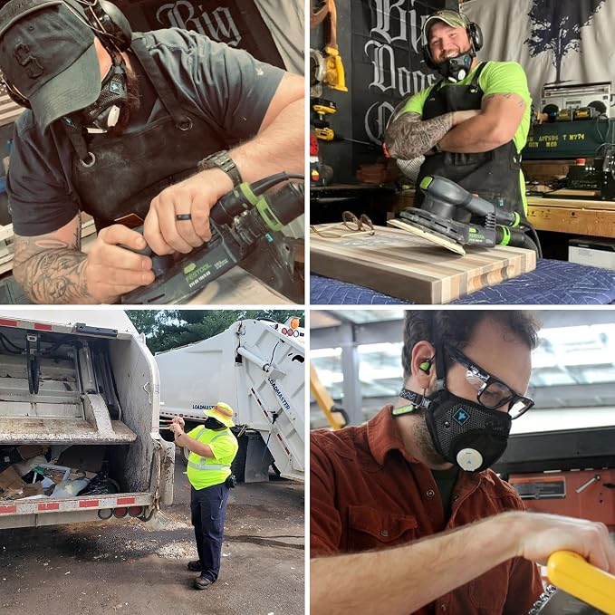 RZ Mask RZM3 - Patented Dust Mask w/ 99.9% Carbon Filtration, Anti Fogging, 360° Seal with 3 Straps, 50% Better Breathability