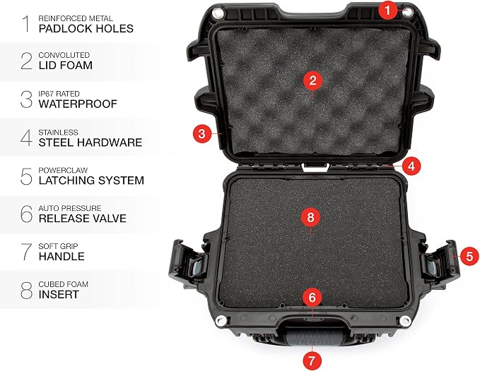 NANUK 908 Waterproof Hard Case with Foam Insert - Black