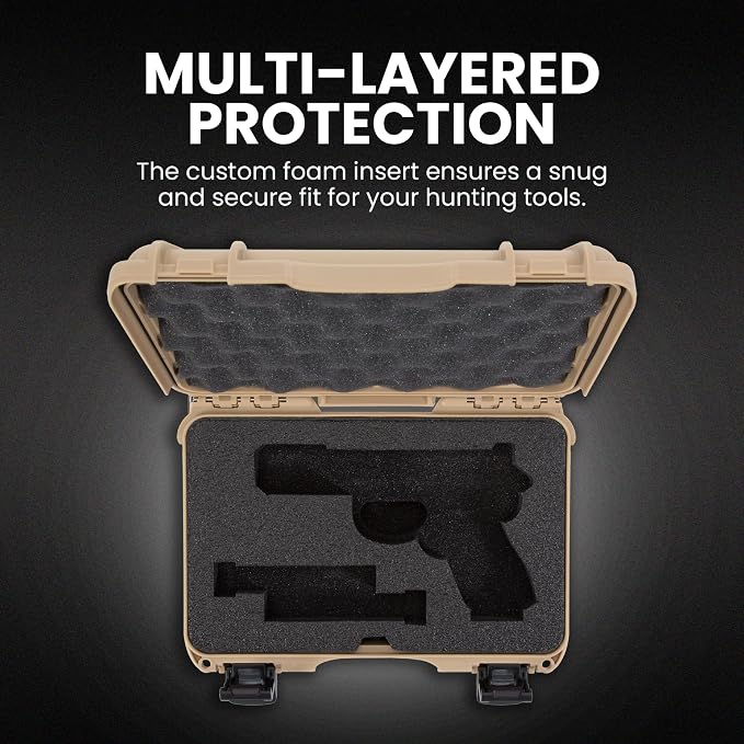NANUK Hard Case with Custom Foam Insert for Glock, IP67 Waterproof & Crushproof, Rugged Construction for Ultimate Protection, Made in Canada