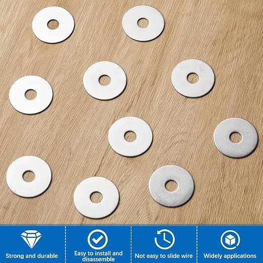 Hotop 50 Pieces Stainless Steel Fender Washers 18-8 Stainless Steel Flat Washer (1/2" X 2")