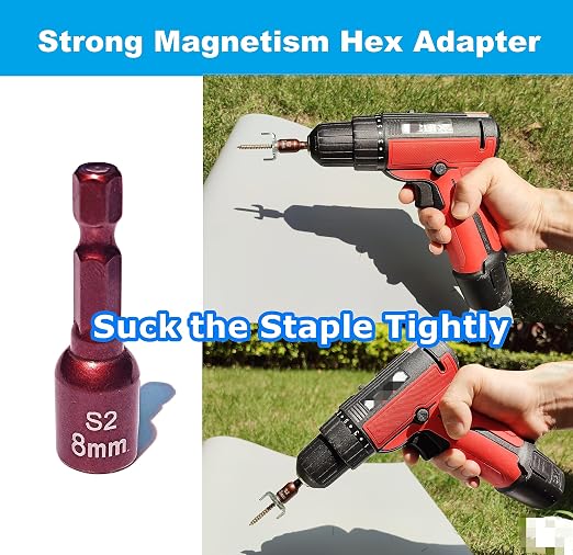 Wire Wood Fencing Fasteners Staple, Fence Nails Clips Post Screw for Wire Mesh and Woven Fencing, Quickly Install with Power Drill (Stainless Steel)