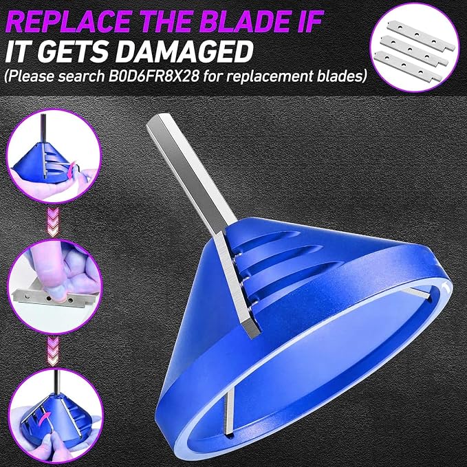 PVC Pipe Deburring Tool Plumbing Tool Pipe Chamfering Tool 3-Blade Drill Attachment for PVC CPVC ABS PP PE Pipes with 0.92in-3.89in OD 0.75in-3.5in ID Blue
