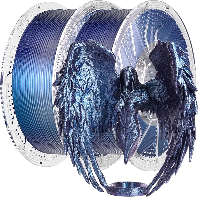 Chitu Systems Conjure PLA Filament, Burnt Titanium 2KG Spool (4.4lbs), Color Changeable 3D Printer Filament, Chameleon Changing Colors with Light, Blue Shiny Galaxy Blue/Green/Purple/Gold