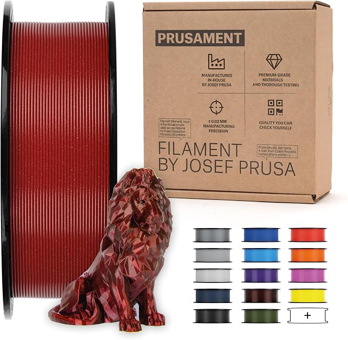Prusament Premium PLA Galaxy Red 1.75mm 1kg 3D Printer Filament | PLA filament with ±0.02 mm precision, low warping, and reliable, tangle-free printing for beginners and professionals.