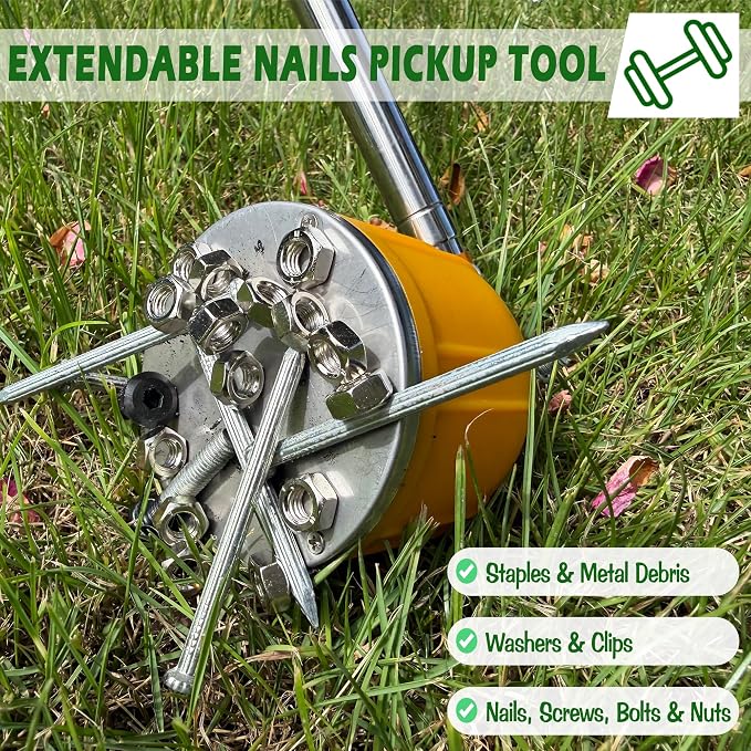 ULIBERMAGNET Magnetic Flexible Adjustable Telescopic Rod, Quick Release Magnetic Pickup Tool, Material Handling Magnet,Magnetic Sweeper for Small Metal Object,Nails,Nut,Screw, Tacks,Metal Scraps