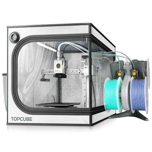TOPCUBE 3D Printer Enclosure for Bambu Lab A1 mini, Large Transparent Window Enclosure with LED Light, Fireproof Dustproof Noise Reduction Constant Temperature 3D Printer Cover, 460x460x550MM