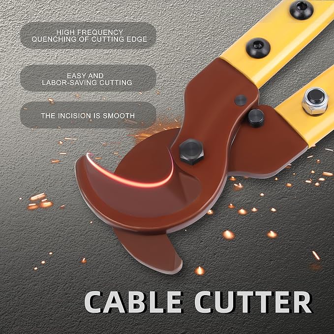 LK-250 Heavy Duty Cable Cutters, Multifunctional Labor-saving Long Arm Wire Cutter Pliers, Electrical Heavy Duty Cable Cutters for Cutting Copper and Aluminum Cable Up to 250mm²