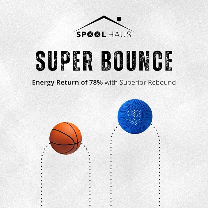 PEBA Filament High Rebound Flexible Filament Super TPU Nylon Based Strength 1.75mm 78% Energy Return Bouncy Airless Basketball Lightweight 3D Printer Filament SpoolHaus Superbounce (Pink, 1kg)