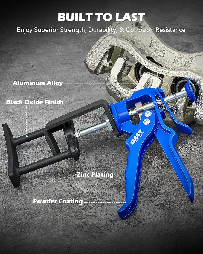 Orion Motor Tech Dual Piston Brake Caliper Compressor, Heavy Duty Brake Caliper Compression Tool for Brake Pad Replacement, Disc Brake Caliper Piston Compressor Tool for Most Cars & Trucks
