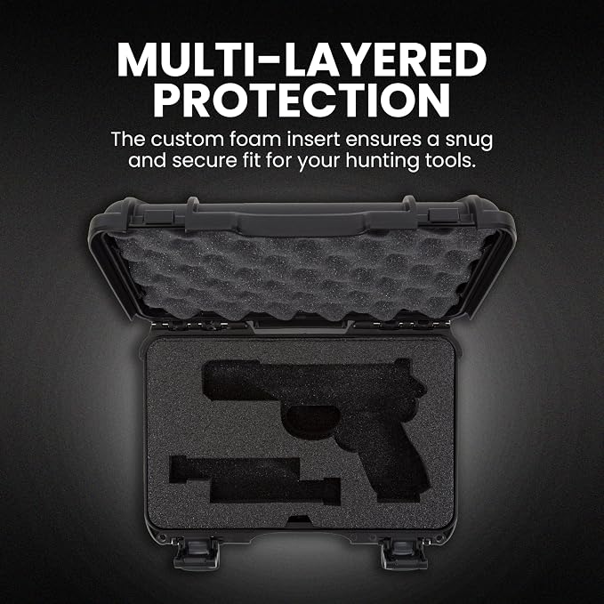 NANUK Hard Case with Custom Foam Insert for Glock, IP67 Waterproof & Crushproof, Rugged Construction for Ultimate Protection, Made in Canada