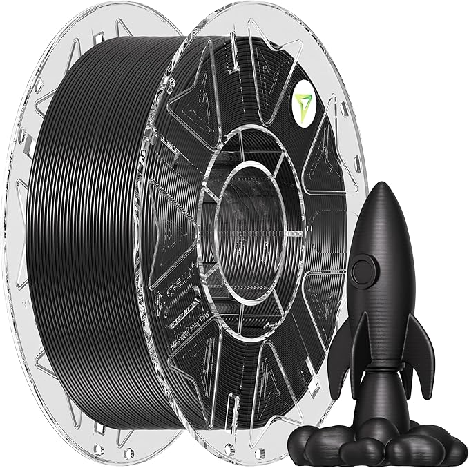 Creality Hyper Lightweight PLA Foam Filament, 1.75mm LW PLA with RFID Auto-Setup, Low-Density, Matte Finish, Easy to Paint, Ultra-Light for Aircraft & Models, 1kg Spool (Black)