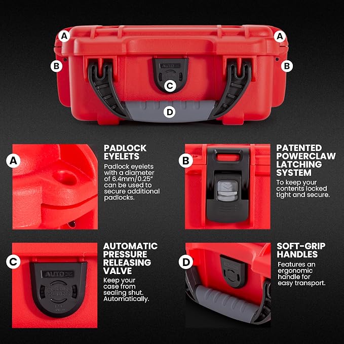 NANUK 903 Waterproof First Aid Box Empty – Durable, Medical First Aid Organizer Case, IP67-Rated, Dustproof, Impact-Resistant, and Floats (7.4" x 4.9" x 3.1") – Red | IP67 Waterproof and Dustproof, Impact-Resistant Nk-7 Resin, Interior 7.4 X 4.9 X 3.1 ...