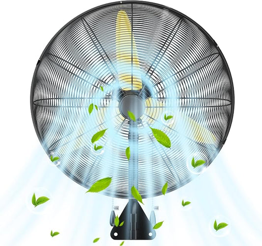 Uthfy 26" Wall Mount Fan,9200CFM High Velocity Wall Fan with 3-Speed,Outdoor Heavy Duty Industrial Oscillating Fan,Ideal for Patio,Garage,Shop,Warehouse,Factory,Greenhouse,Commercial,Porch,Indoor