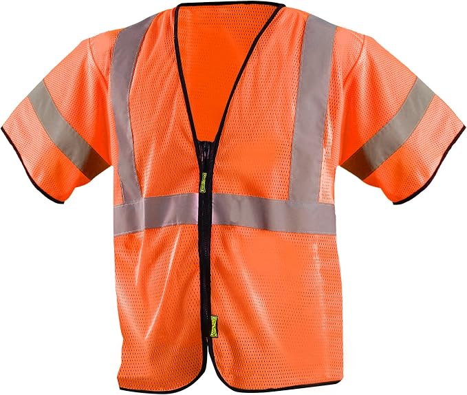 OccuNomix ANSI/ISEA 107-2020 Class 2 Type R Mesh Surveyor Vest - Reflective Safety Vest with Pockets, Dual Sizes (S/M-4X/5X)