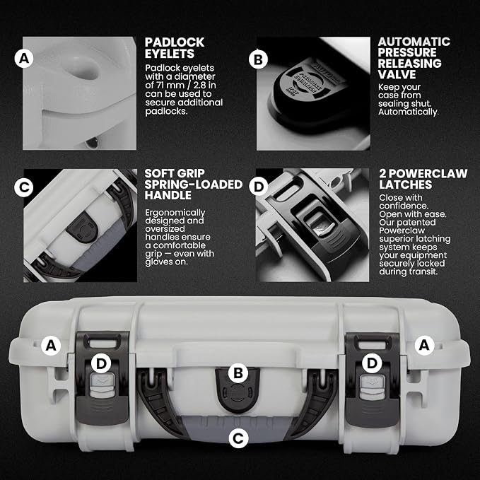 NANUK 910 Waterproof Hard Case with Foam – 14.3” x 11.1” x 4.7”, Protective Case for Camera, Electronics & Gear – Impact-Resistant, Dustproof, Airline Carry-On Approved – Made in Canada, Silver