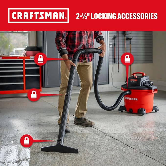 CRAFTSMAN CMXEVBE18695 16 Gallon 6.5 Peak HP Wet Dry Shop Vacuum